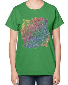 Mandala Wisdom Rainbow Glitter 764# - mandala-  Ladies T-Shirt