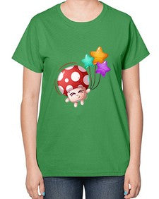 Mushroom 191# - cartoon food-  Ladies T-Shirt