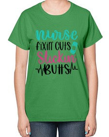 Nurse Fixin Cuts Stickin Style Style 1153# - nurse-  Ladies T-Shirt