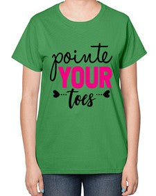 Pointe your toes 176# - ballet-  Ladies T-Shirt