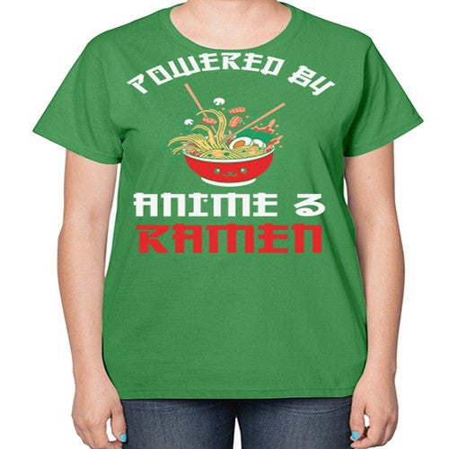 Powered by Anime amp Ramen 275# - anime-  Ladies T-Shirt