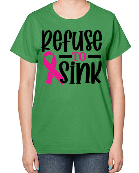 Refuse to Sink 9# - breast cancer-  Ladies T-Shirt