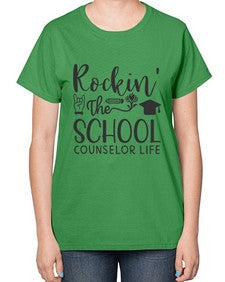 Rockin The School Counselor Life 774# - librarian-  Ladies T-Shirt