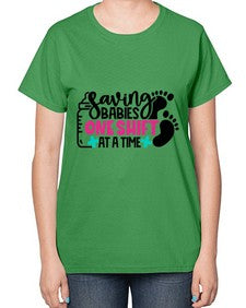 Saving Babies One Shift At A Time Style Style 1371# - nurse-  Ladies T-Shirt