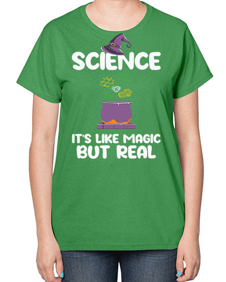 ScienceItsLikeMagicButScientistSkinite Scientist Skinite 48# - general science-  Ladies T-Shirt