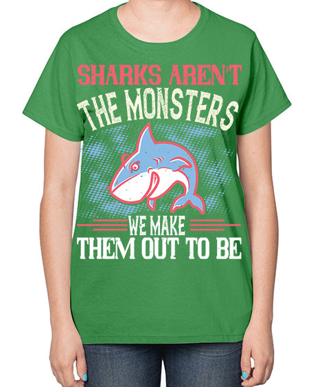 Sharks aren’t the monsters we make them out to be Style 24# - shark-fish-  Ladies T-Shirt
