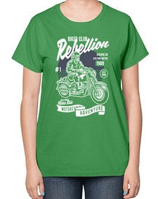 Skull Motorbiker 1059# - skull and bones-  Ladies T-Shirt