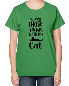 Sorry I Have Plans Style 105# - cats-  Ladies T-Shirt