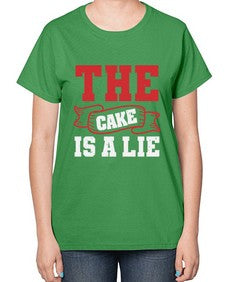 The cake is a lie 48# - video games-  Ladies T-Shirt