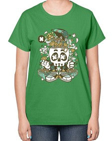 Treasure Skull Head 1185# - skull and bones-  Ladies T-Shirt