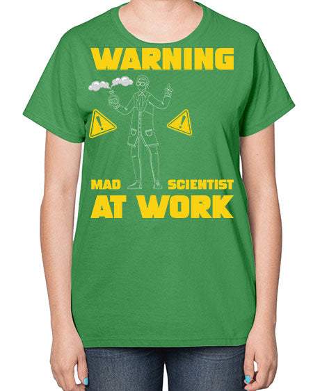 WarningMadScientistAtWorkScientistSkinite Scientist Skinite 13# - general science-  Ladies T-Shirt