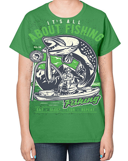 all about fishing cs 67# - shark-fish-  Ladies T-Shirt