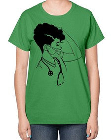black nurse 3# - black girls or women-  Ladies T-Shirt