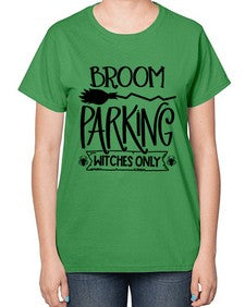 broom parking witches only 46# - witch-  Ladies T-Shirt