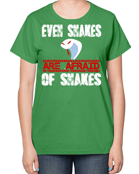 even snakes are afraid of snakes - snake-  Ladies T-Shirt