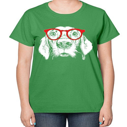 glass dog 145# - dogs-  Ladies T-Shirt