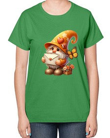 gnome with butterfly 09# - gnome-  Ladies T-Shirt