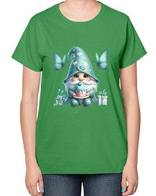 gnome with butterfly 10# - gnome-  Ladies T-Shirt