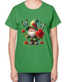 gnome with butterfly 11# - gnome-  Ladies T-Shirt