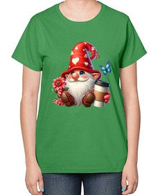 gnome with butterfly 12# - gnome-  Ladies T-Shirt