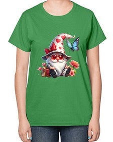 gnome with butterfly 13# - gnome-  Ladies T-Shirt
