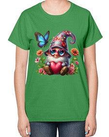 gnome with butterfly 17# - gnome-  Ladies T-Shirt