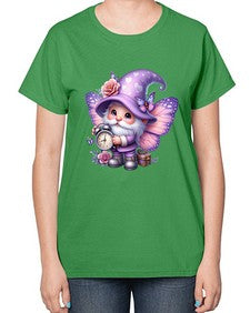 gnome with butterfly 18# - gnome-  Ladies T-Shirt