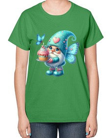 gnome with butterfly 20# - gnome-  Ladies T-Shirt