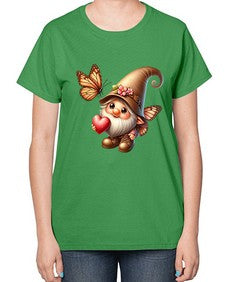 gnome with butterfly 22# - gnome-  Ladies T-Shirt