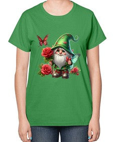 gnome with butterfly 26# - gnome-  Ladies T-Shirt
