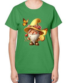 gnome with butterfly 27# - gnome-  Ladies T-Shirt