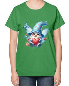 gnome with butterfly 28# - gnome-  Ladies T-Shirt