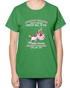 grumpy unicorn 147# - unicorn-  Ladies T-Shirt