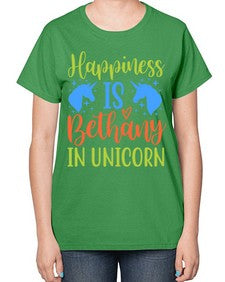 happiness is bethany in unicorn 165# - unicorn-  Ladies T-Shirt