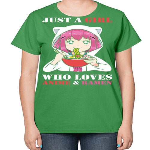 just a girl who loves anime and ramen258# - anime-  Ladies T-Shirt