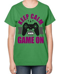 keep calm and game on 132# - video games-  Ladies T-Shirt
