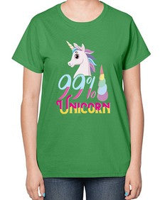 ninety nine percent unicorn 3# - unicorn-  Ladies T-Shirt