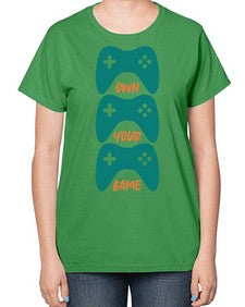own your game 143# - video games-  Ladies T-Shirt