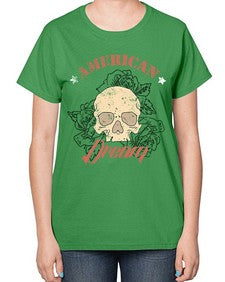 skullrose 1070# - skull and bones-  Ladies T-Shirt