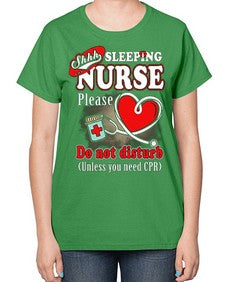 sleeping nurse 1402# - nurse-  Ladies T-Shirt