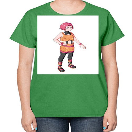 street girl wear orange outfit16# - anime-  Ladies T-Shirt