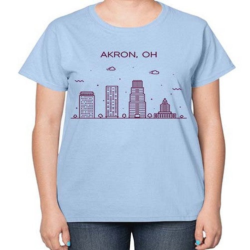 AkronOH 283# - cities-  Ladies T-Shirt