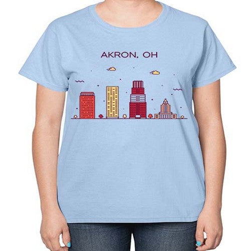 AkronOH 285# - cities-  Ladies T-Shirt