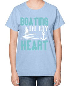 Boating in my heart 13# - boats-  Ladies T-Shirt