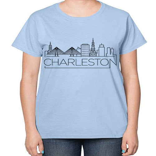 Charleston Minimal Skyline 556# - cities-  Ladies T-Shirt