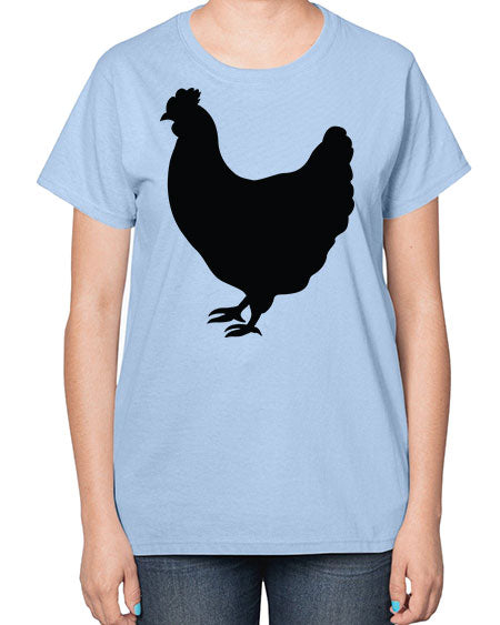 Chicken Silhouette 4# - chicken-  Ladies T-Shirt