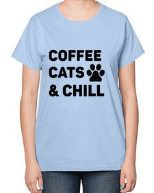 Coffee Cat Style 41# - cats-  Ladies T-Shirt