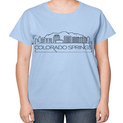 Colorado Springs Minimal Skyline 601# - cities-  Ladies T-Shirt