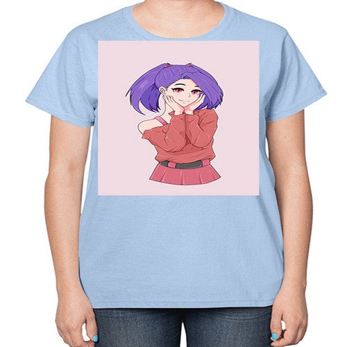 Cute girl with cute pose 138# - anime-  Ladies T-Shirt