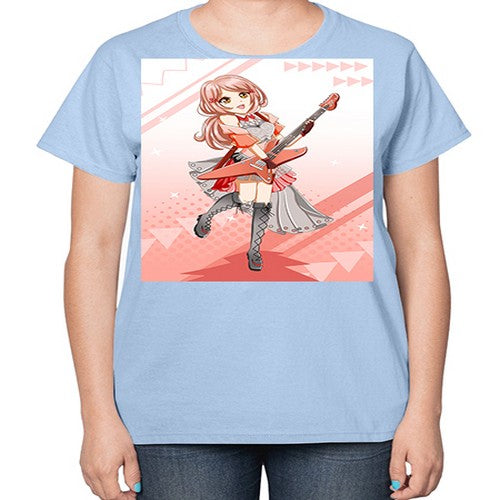 Cute rock star girl with guitar game 17# - anime-  Ladies T-Shirt